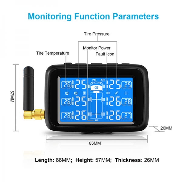 Rechargeable External Tyre Pressure Measuring System With 6 Sensors - Image 4