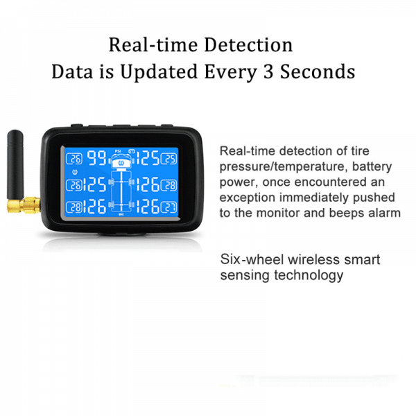 Rechargeable External Tyre Pressure Measuring System With 6 Sensors - Image 2