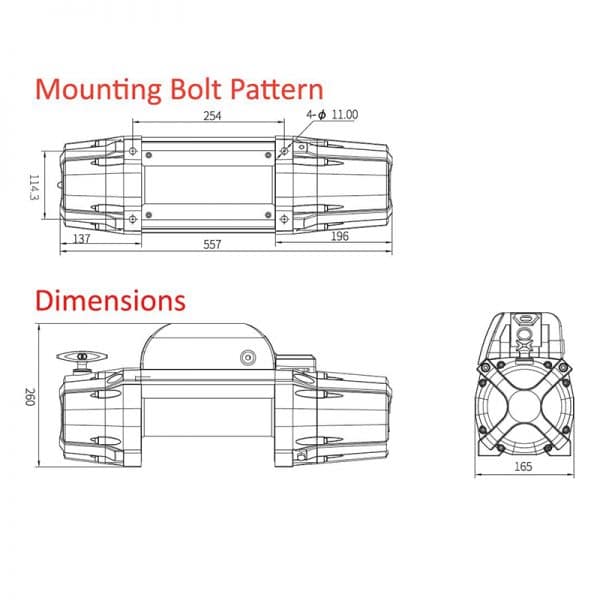 XT Series 12000Lbs (5444Kg) 4 x 4 Winch Dyneema Rope - Image 3