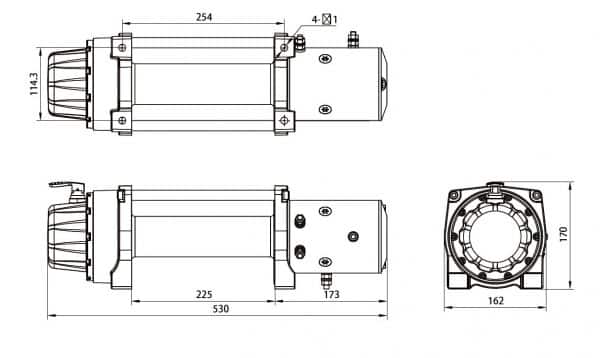 ES Series 9500Lbs (4310Kg) 4WD Winch Dyneema Rope - Image 3