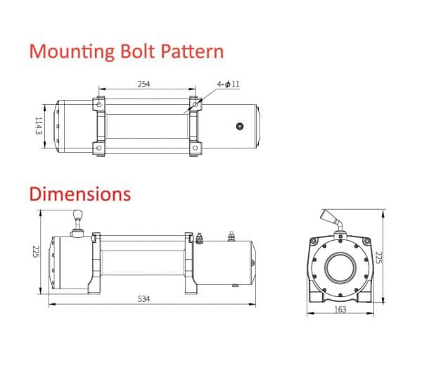 VT Series 9500Lbs (4310Kg) 4WD Winch Dyneema Rope - Image 3