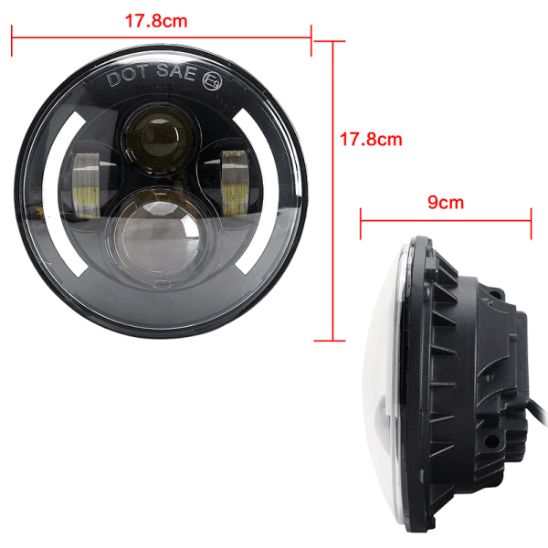 Pair Of Vortex Series Led Headlight 7" With DRL - Image 9