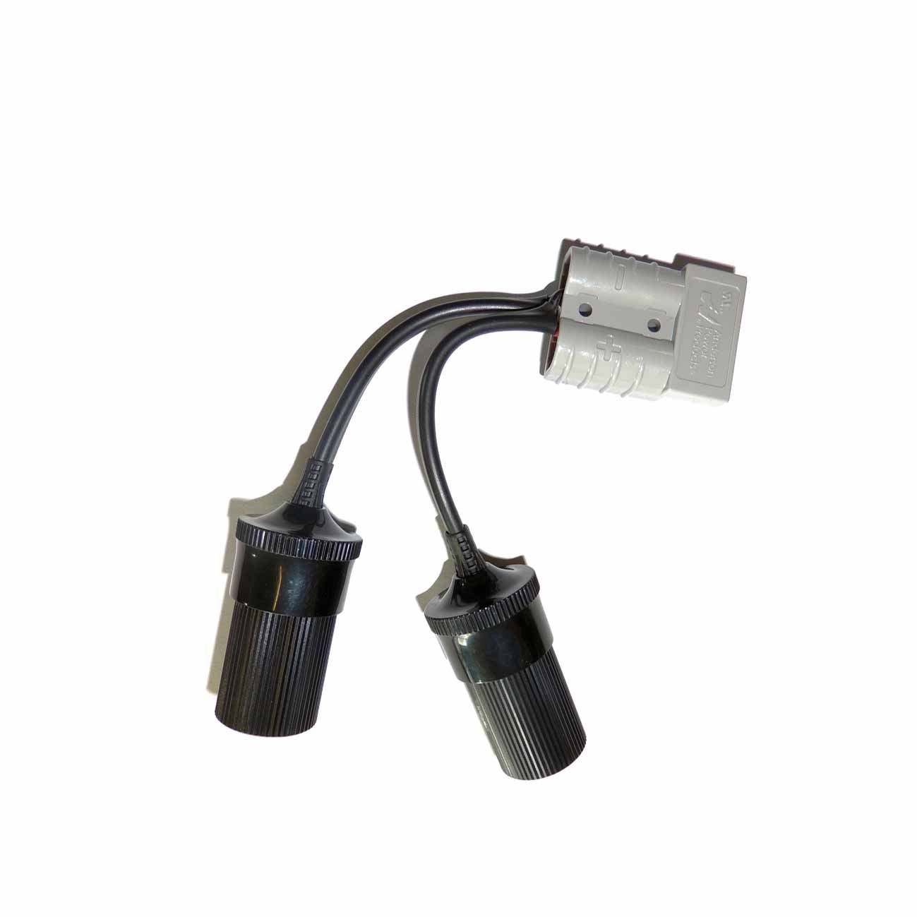 Anderson Style Plug to Twin Cigarette Socket Adapter Cable Lead