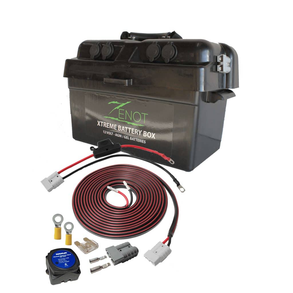 Zenot Extreme 12V Portable Dual Battery Box With Vsr And Wiring Kit