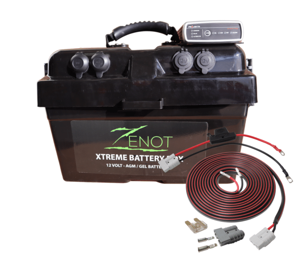 Zenot 12 Volt Battery Box With 12V DC-DC Charger And Wiring Kit
