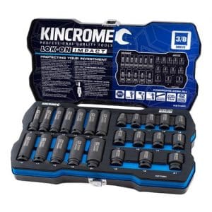 LOK-ON™ STANDARD & DEEP IMPACT SOCKET SET 24 PIECE 3/8" DRIVE - METRIC