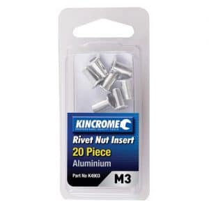 RIVET NUT INSERT M3 (ALUMINIUM) - 20 PACK