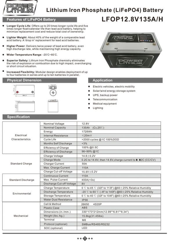 135AH Lithium 12V Battery - Image 6