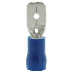 PKT 10 MALE BLADE TERMINAL 6.3mm INSUL PVC COPPER SLEEVE