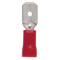 PKT 10 MALE BLADE TERMINAL 6.3mm INSUL PVC COPPER SLEEVE