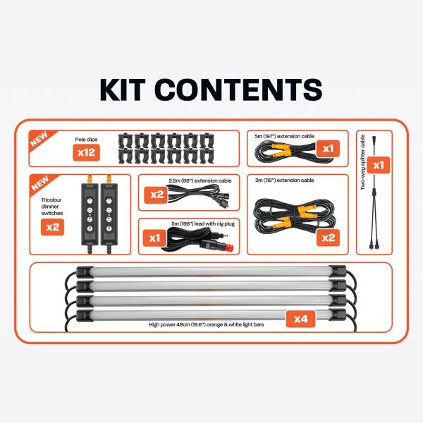 HARDKORR 4 Bar Tri-Colour LED Camp Light Kit - Image 3