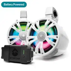 ExtremeTower Speakers TB8 - 1 Battery Powered Bluetooth Amplified Tower Speakers+ 1 Passive Speaker 2pcs set WHITE