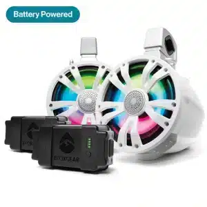 ExtremeTower Speakers TBB8 - 2 Battery Powered Bluetooth Amplified Tower Speakers 2pcs set WHITE